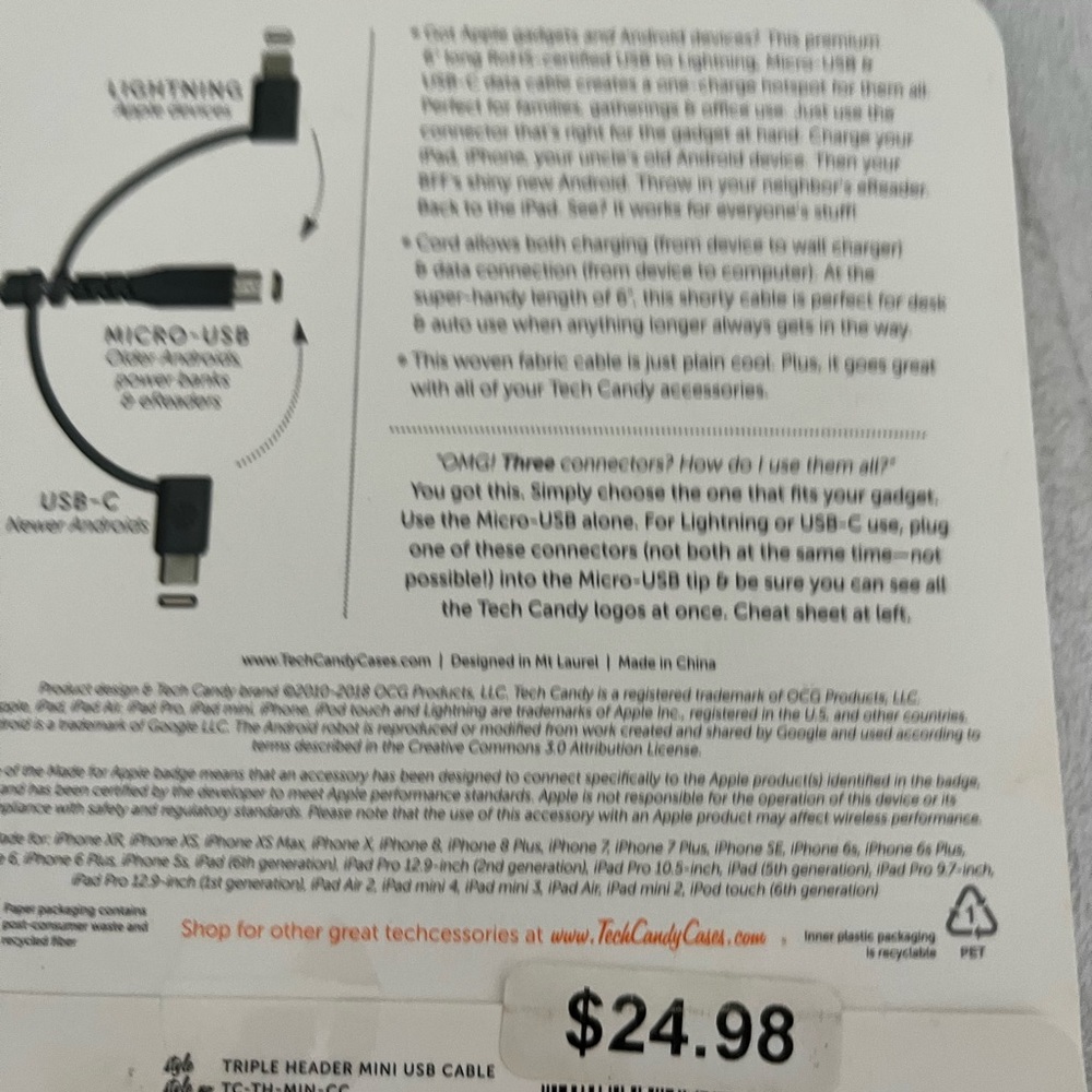 TechCandy Triple Header USB Cable - Picture 5 of 6